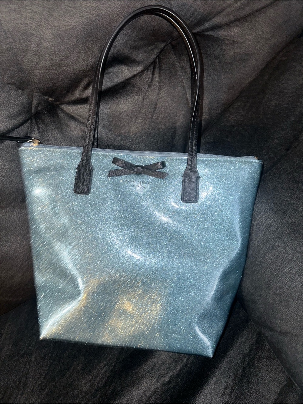 Kate Spade Mavis Street Jeralyn Glitter Ice Blue Shoulder Handbag Purse Tote
